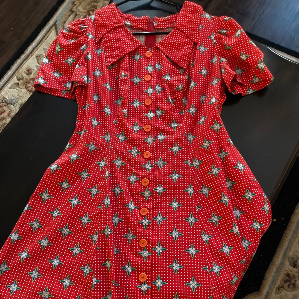 Vintage 1970s handmade prairie dress M-L